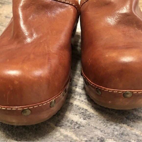 Frye Clara Campus Clogs Leather, Cognac, Sz 6.5- EUC- LIKE NEW - Picture 12 of 12